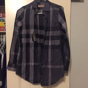 Burberry plaid button down size small